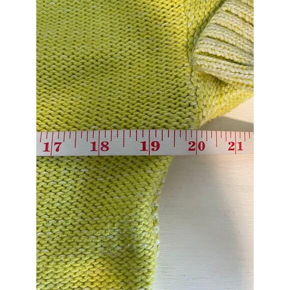 Cable Knit Sweater Womens Size Medium Pullover Chunky Cozy Knit Top Lemon Color - Picture 14 of 15